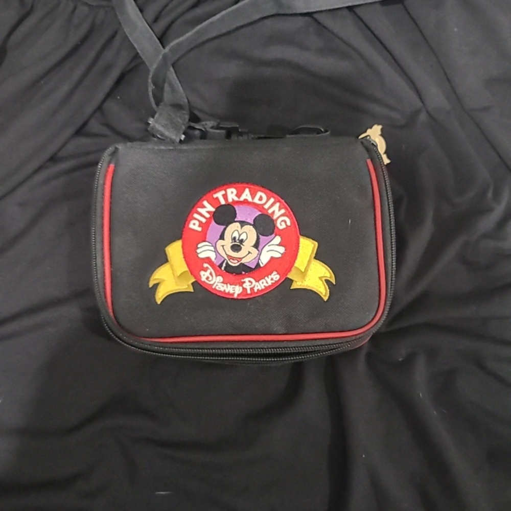 Walt Disney, Disney Parks Pin Trading, Red And Black Small Pin Trading Bag - Picture 6 of 7